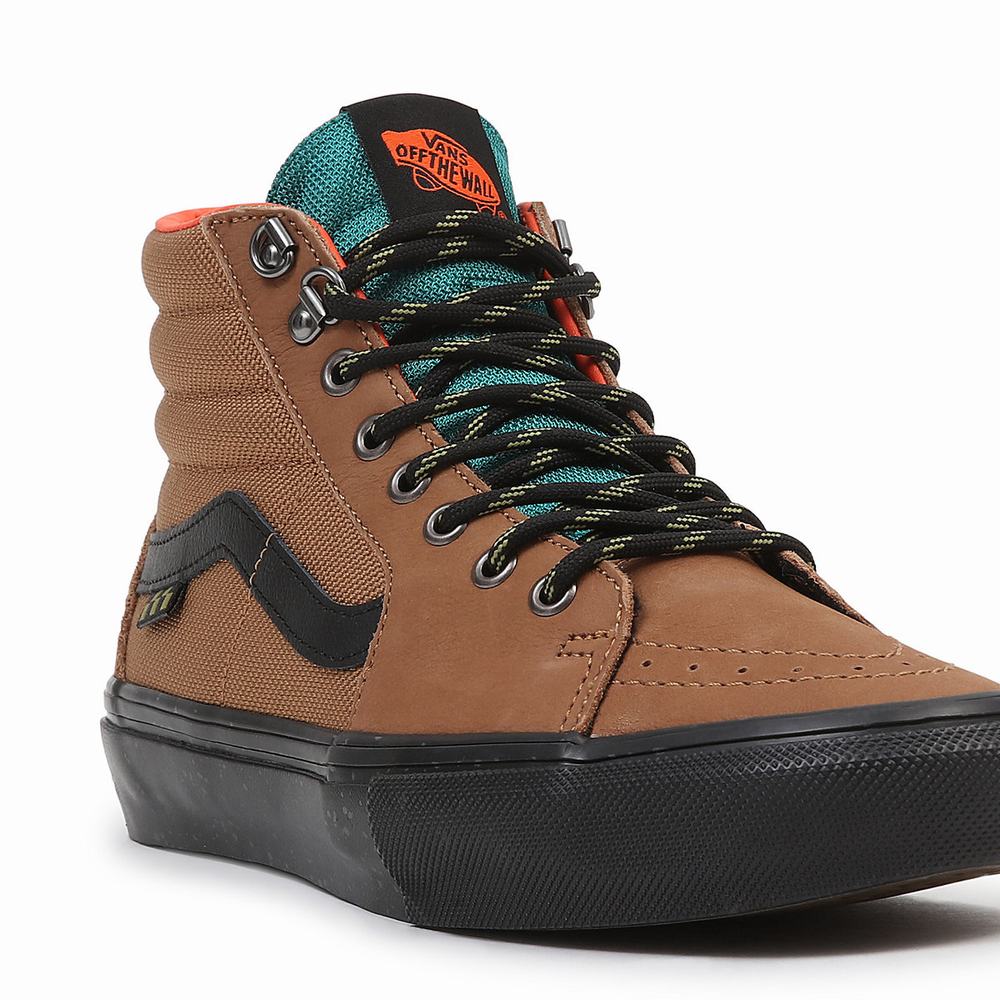 Tenis Botas Vans Skate Sk8-Hi Hombre Marrones | TIQ769153