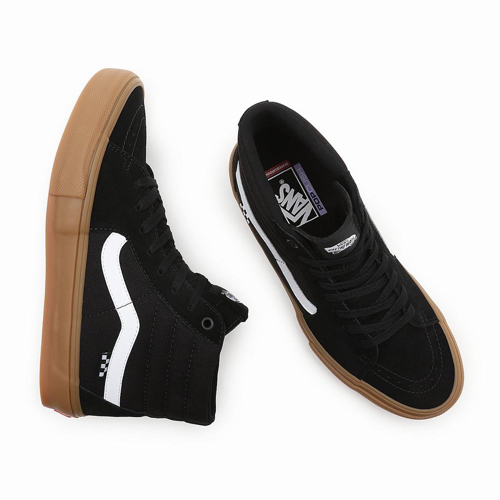 Tenis Botas Vans Skate Sk8-Hi Hombre Negras | HBK089642