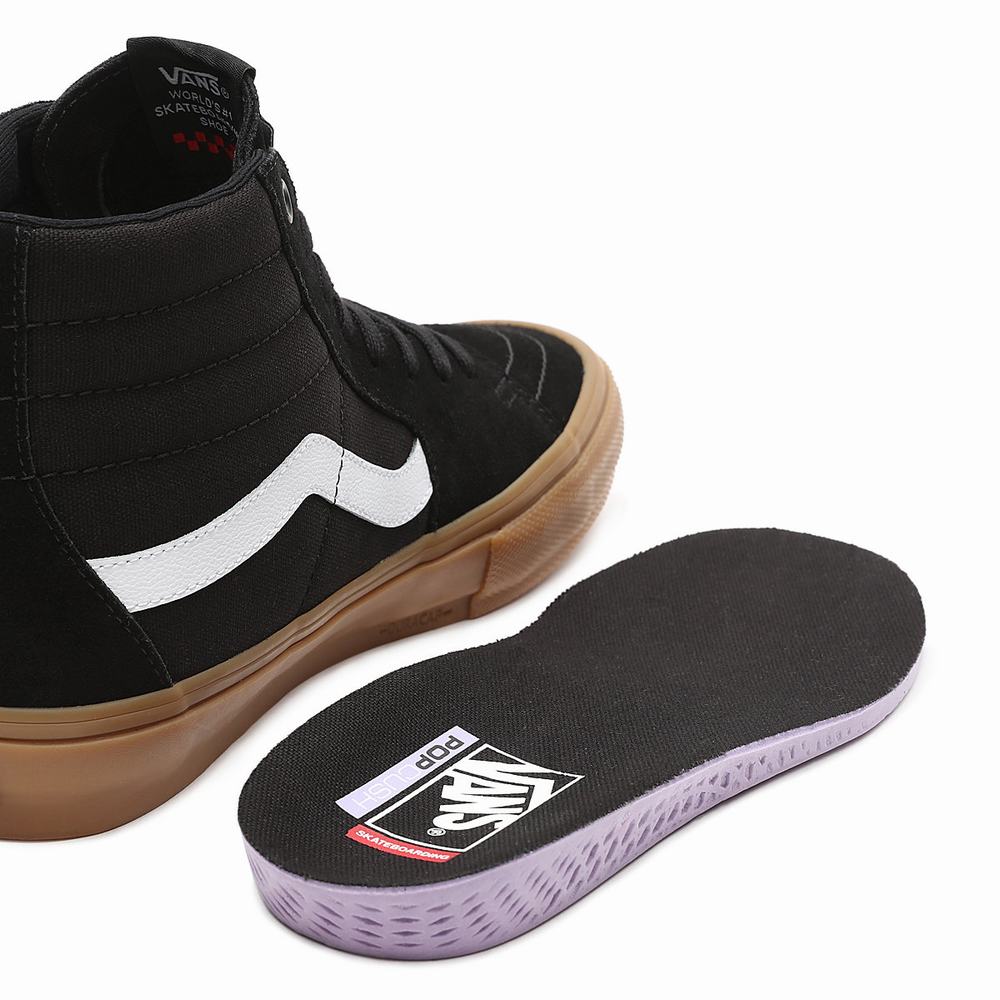 Tenis Botas Vans Skate Sk8-Hi Hombre Negras | HBK089642