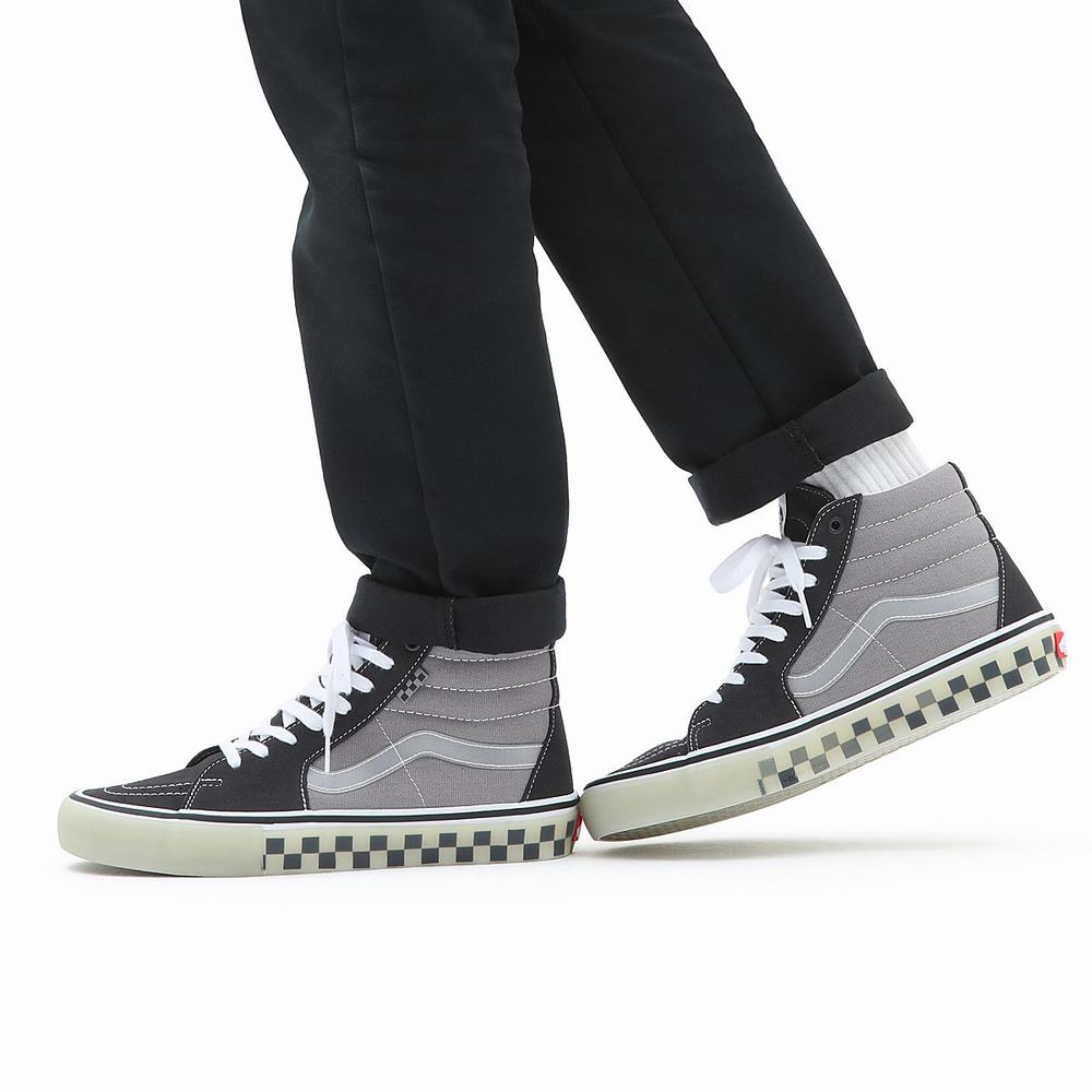 Tenis Botas Vans Skate Sk8-Hi Hombre Negras/Gris | NFX548216