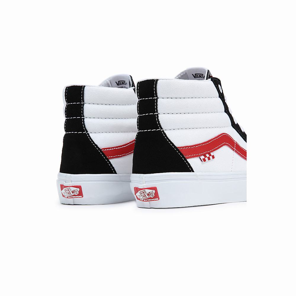 Tenis Botas Vans Skate Sk8-Hi Hombre Negras/Blancas | TIJ107924