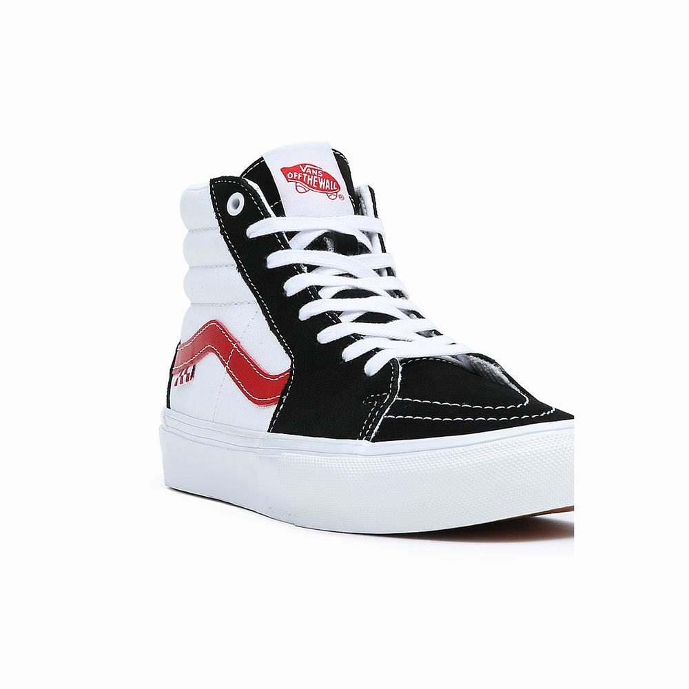 Tenis Botas Vans Skate Sk8-Hi Hombre Negras/Blancas | TIJ107924