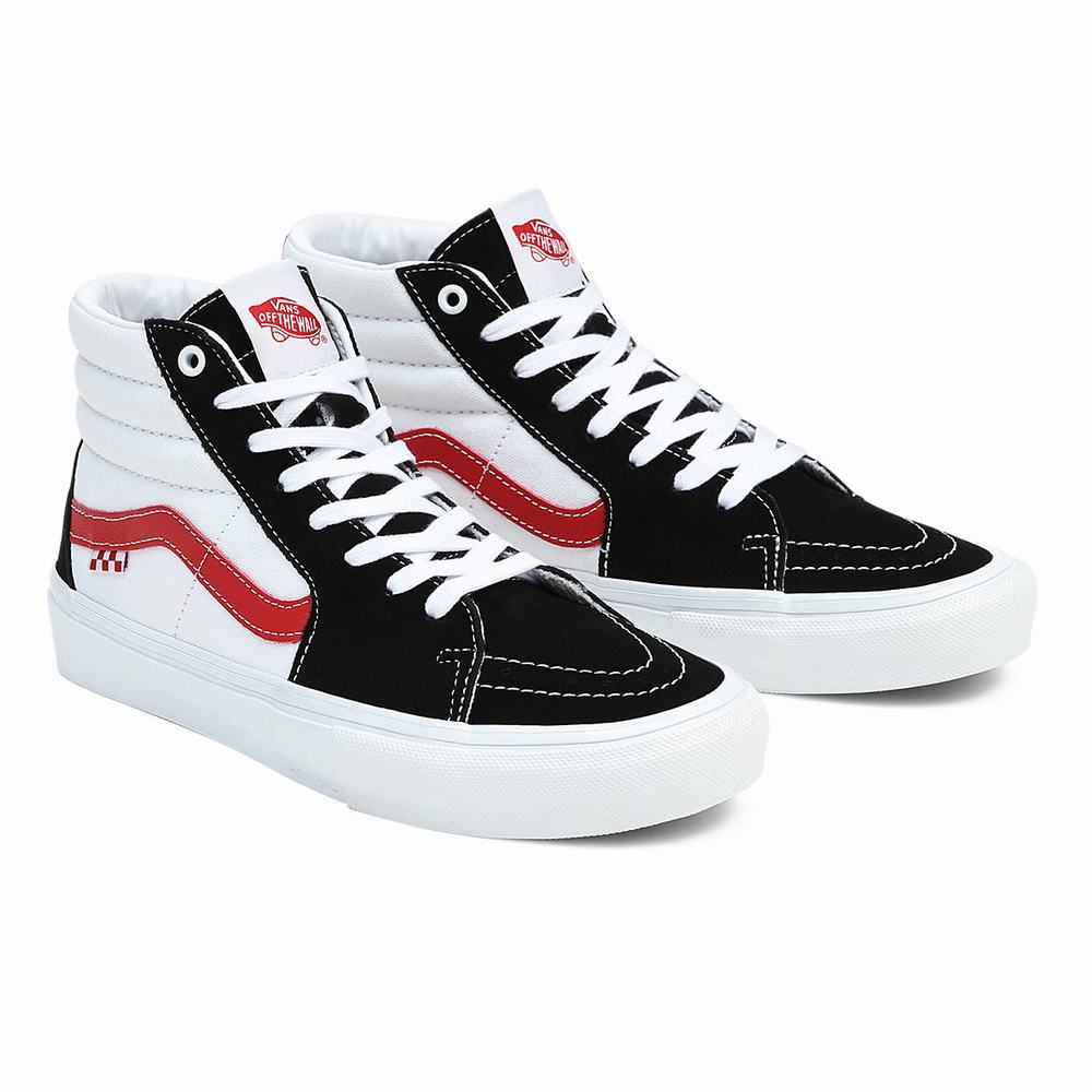 Tenis Botas Vans Skate Sk8-Hi Hombre Negras/Blancas | TIJ107924