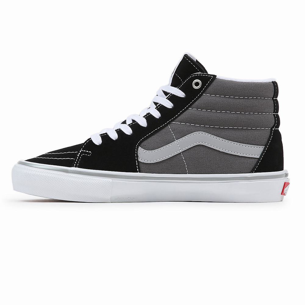 Tenis Botas Vans Skate Sk8-Hi Hombre Negras/Gris | XQU897230