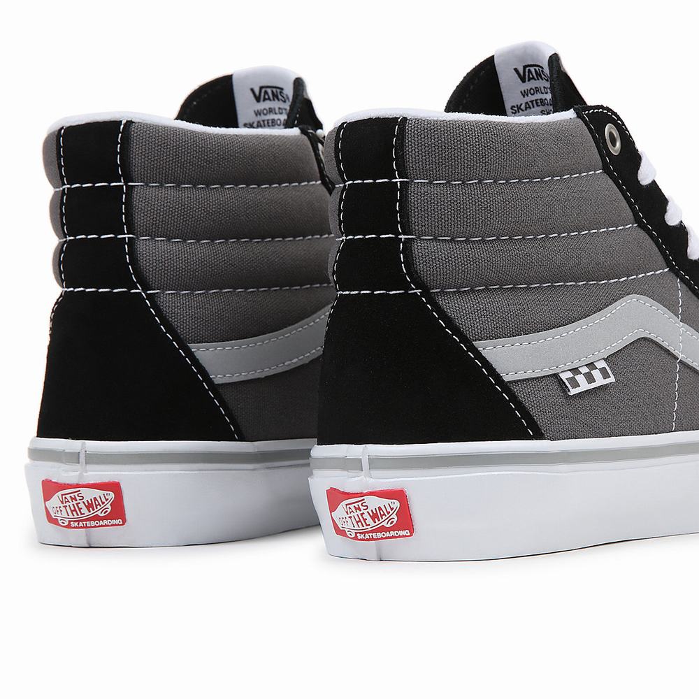 Tenis Botas Vans Skate Sk8-Hi Hombre Negras/Gris | XQU897230