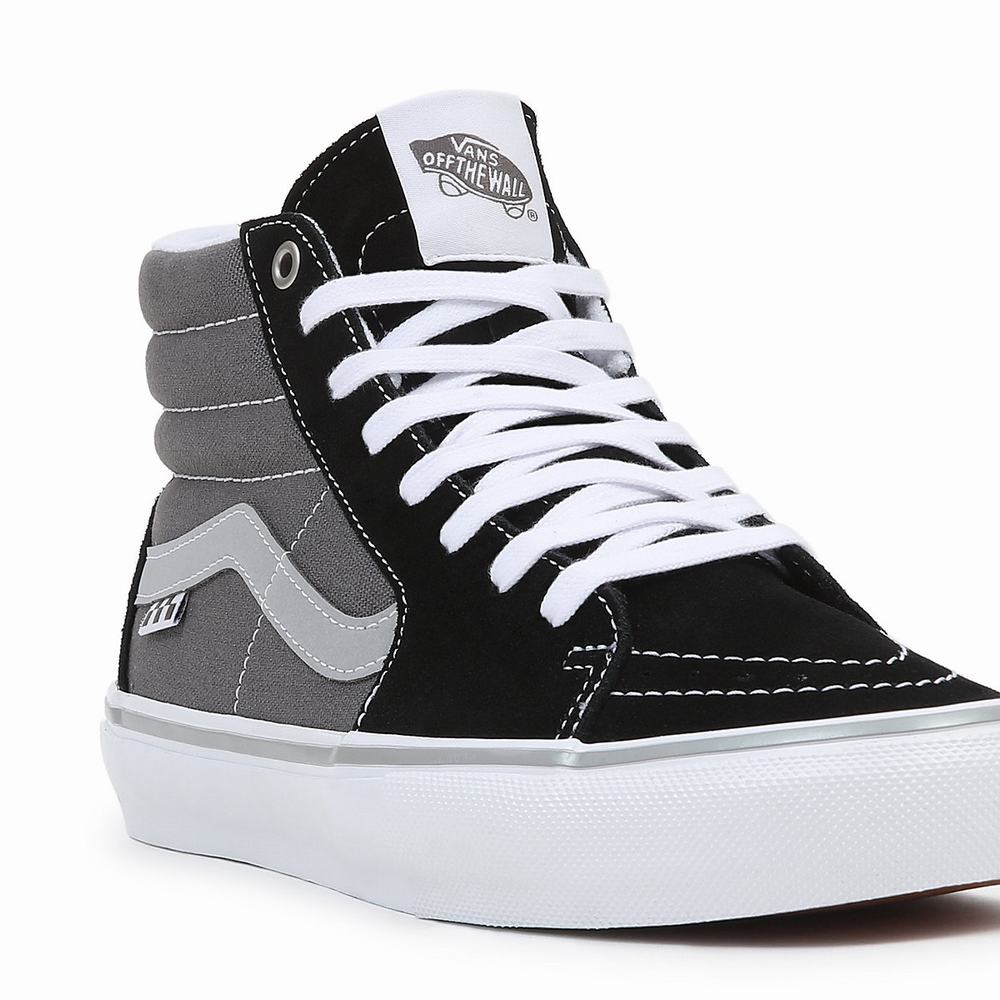 Tenis Botas Vans Skate Sk8-Hi Hombre Negras/Gris | XQU897230