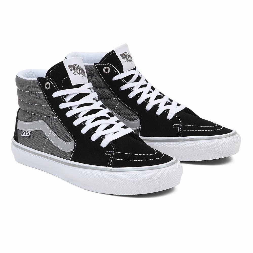 Tenis Botas Vans Skate Sk8-Hi Hombre Negras/Gris | XQU897230