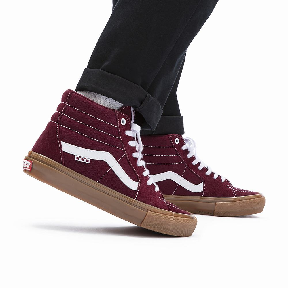 Tenis Botas Vans Skate Sk8-Hi Hombre Rojas | AYB679840