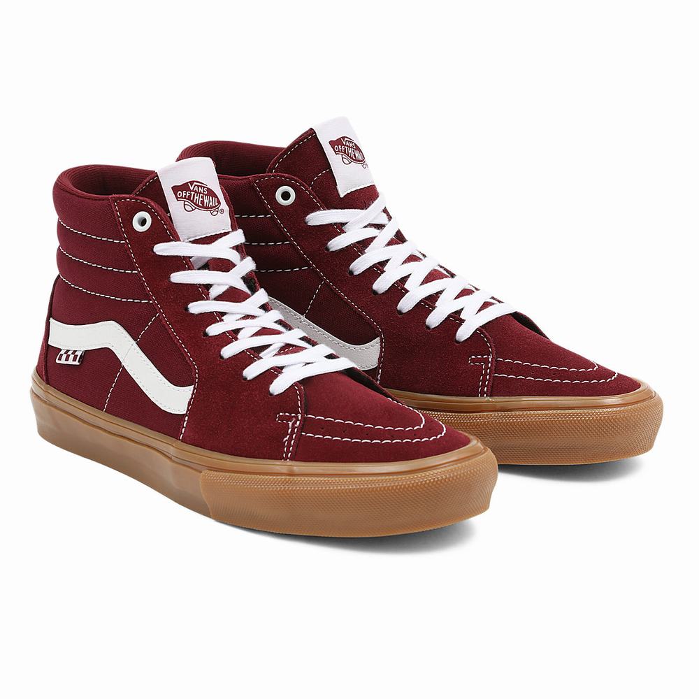 Tenis Botas Vans Skate Sk8-Hi Hombre Rojas | AYB679840