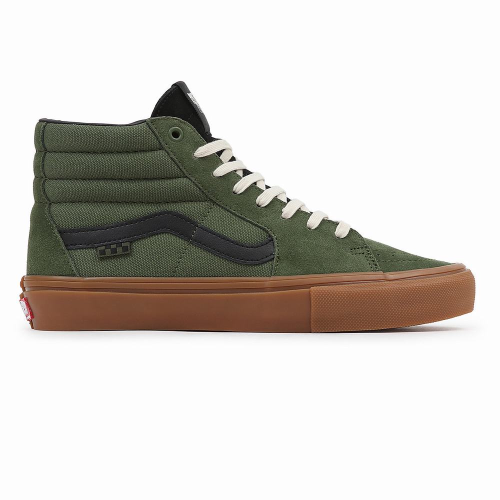 Tenis Botas Vans Skate Sk8-Hi Hombre Verde | NUS907483