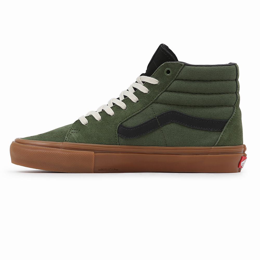 Tenis Botas Vans Skate Sk8-Hi Hombre Verde | NUS907483