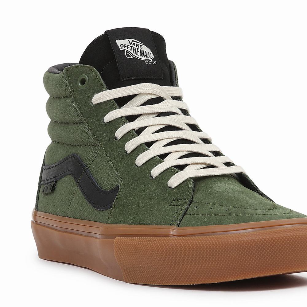 Tenis Botas Vans Skate Sk8-Hi Hombre Verde | NUS907483