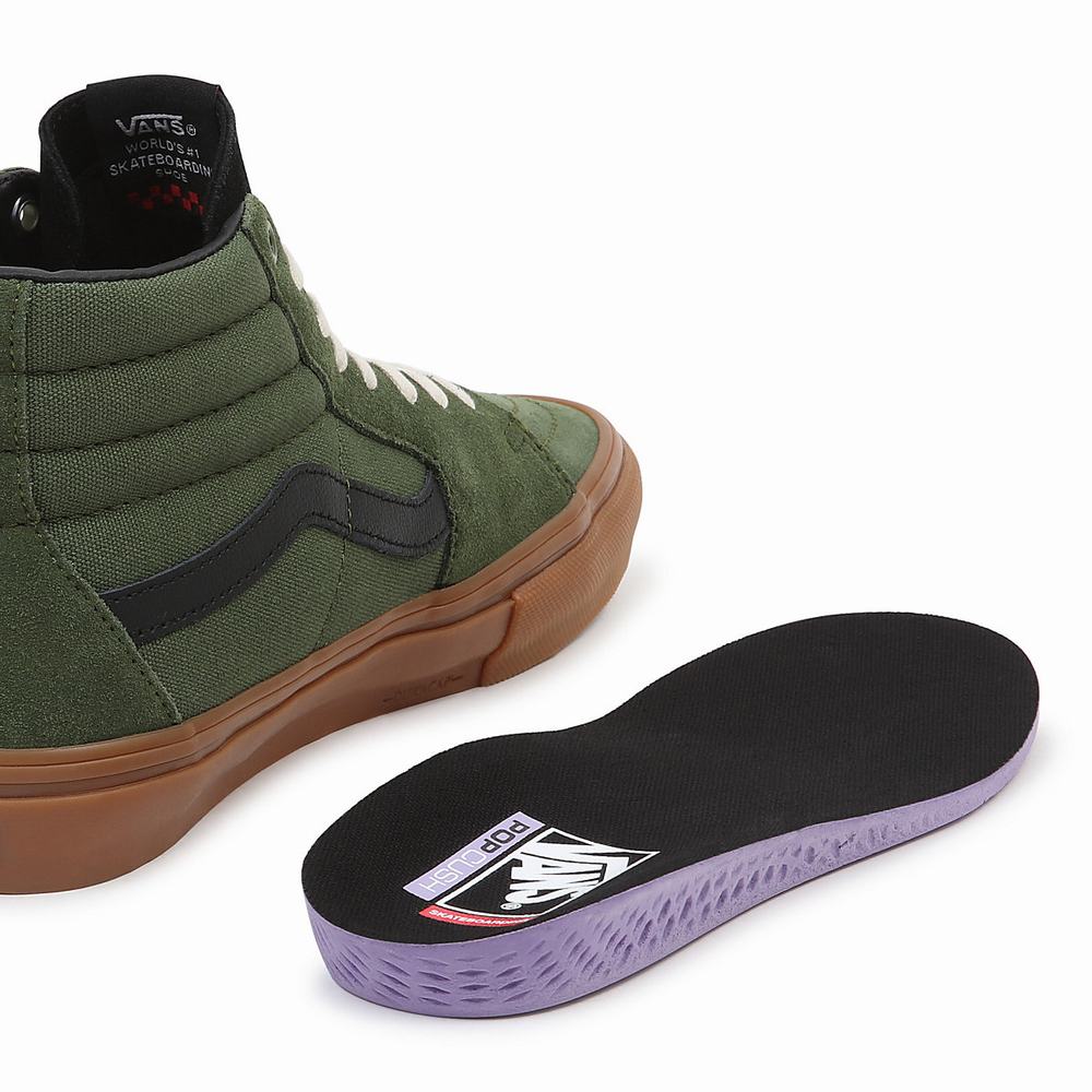 Tenis Botas Vans Skate Sk8-Hi Hombre Verde | NUS907483