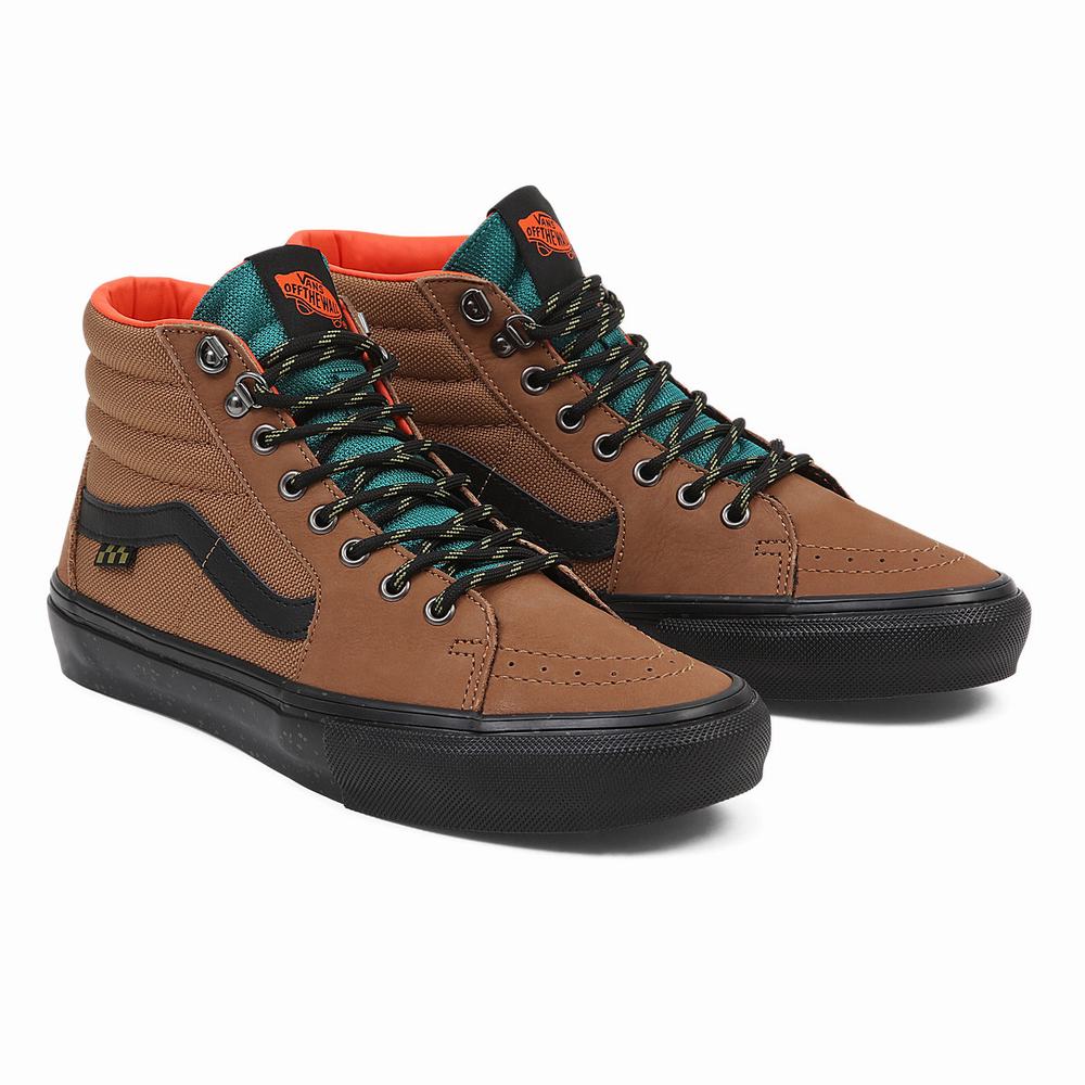 Tenis Botas Vans Skate Sk8-Hi Mujer Marrones | SEY951823