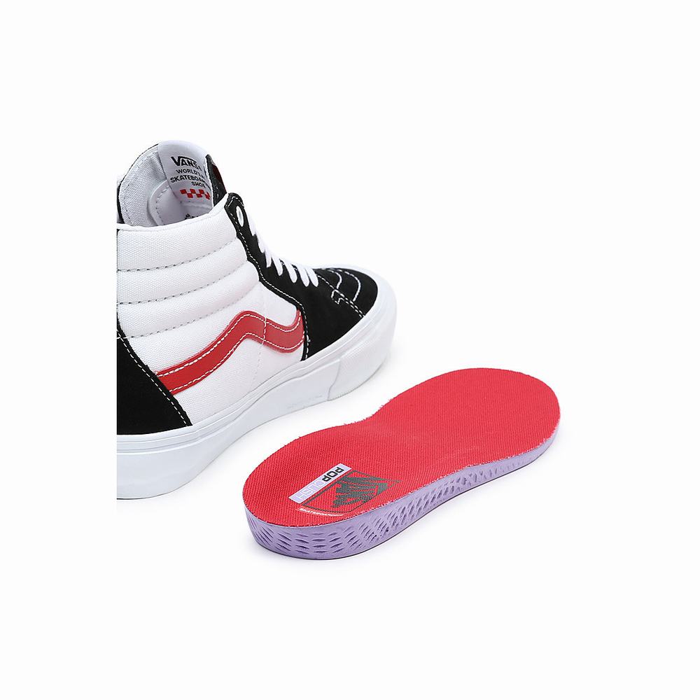 Tenis Botas Vans Skate Sk8-Hi Mujer Negras/Blancas | EJY421803