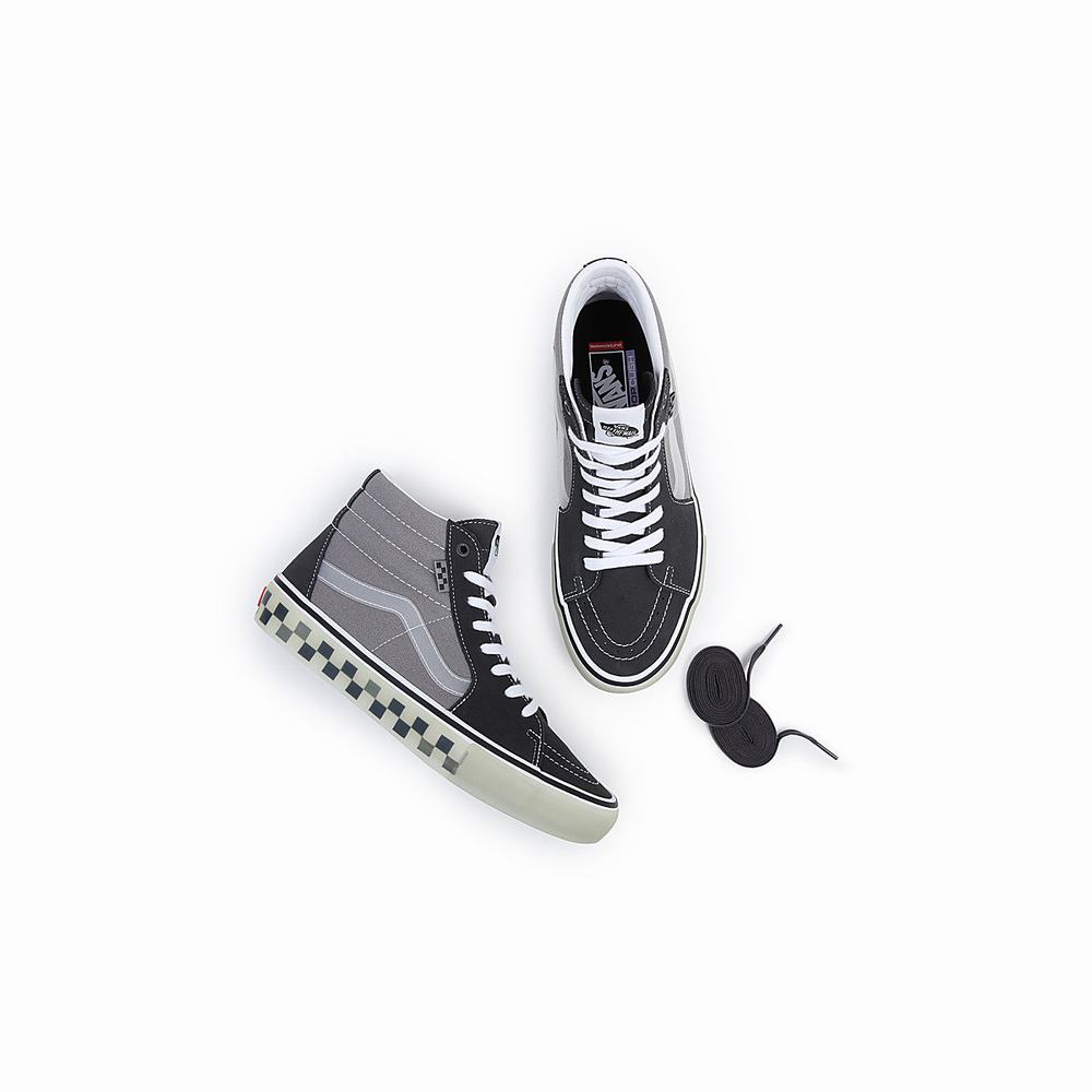 Tenis Botas Vans Skate Sk8-Hi Mujer Negras/Gris | LBM127894