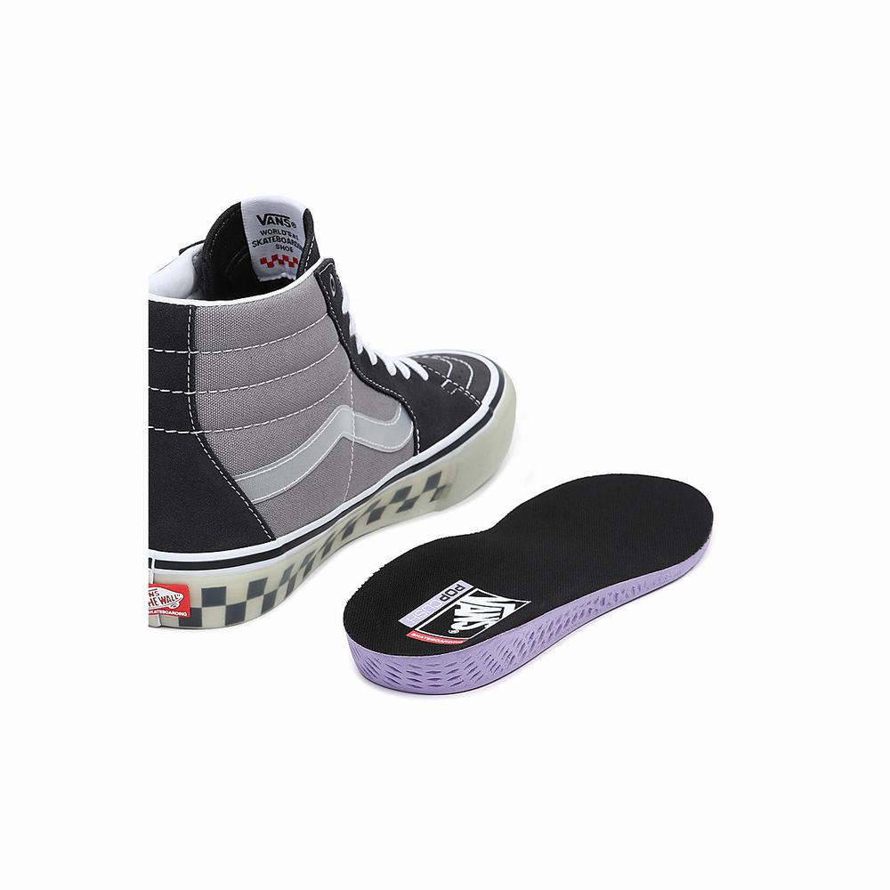 Tenis Botas Vans Skate Sk8-Hi Mujer Negras/Gris | LBM127894