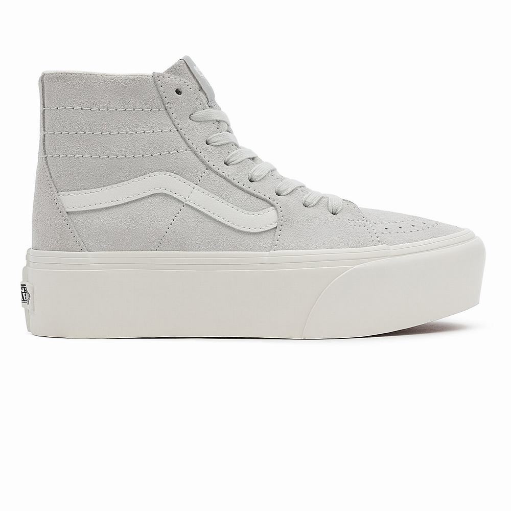 Tenis Botas Vans Soft Suede SK8-Hi Tapered Stackform Mujer Gris | MAY710529