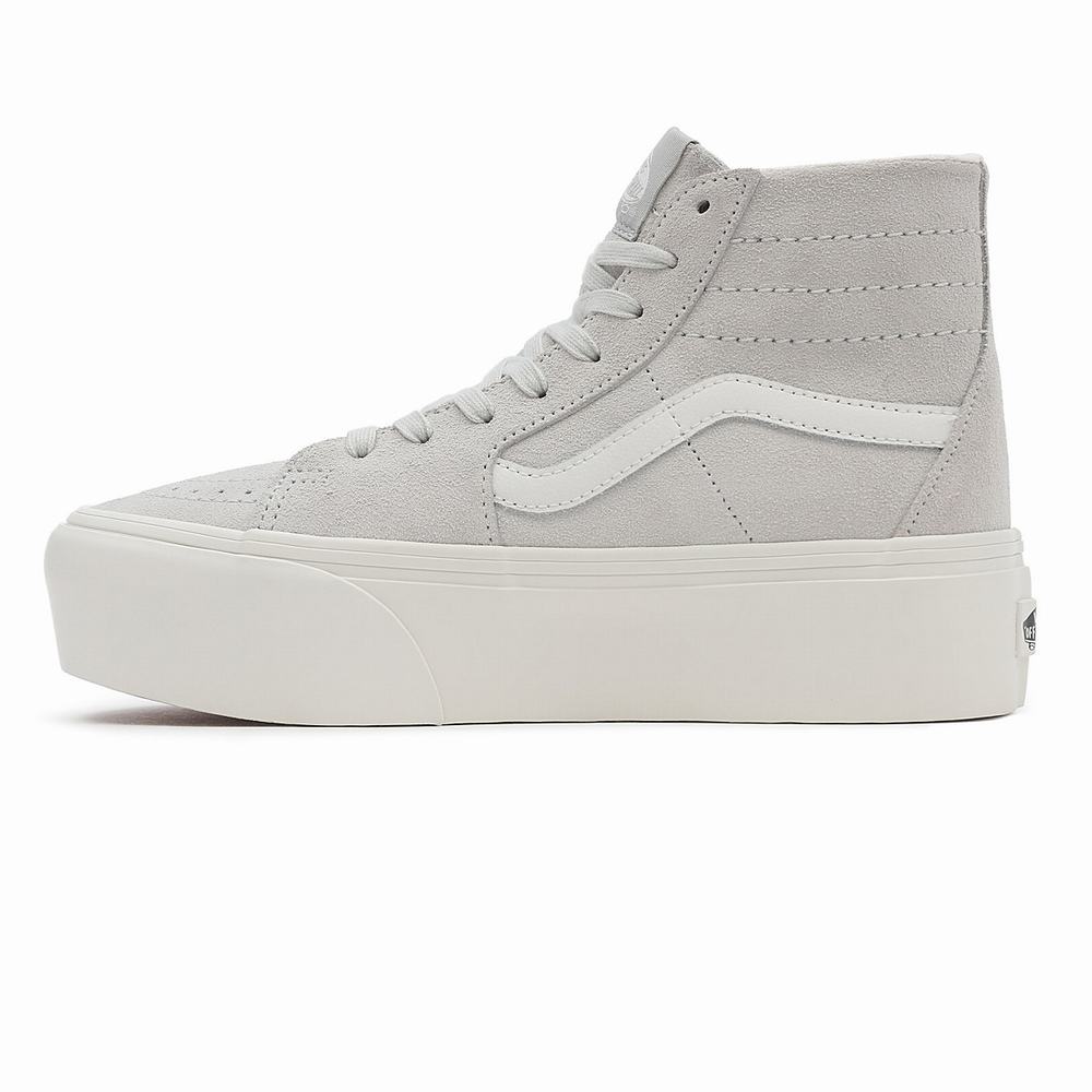 Tenis Botas Vans Soft Suede SK8-Hi Tapered Stackform Mujer Gris | MAY710529