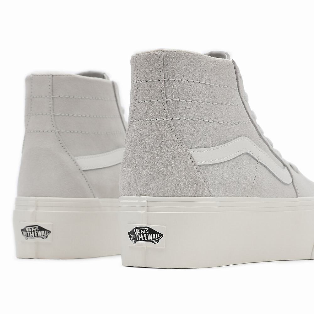 Tenis Botas Vans Soft Suede SK8-Hi Tapered Stackform Mujer Gris | MAY710529