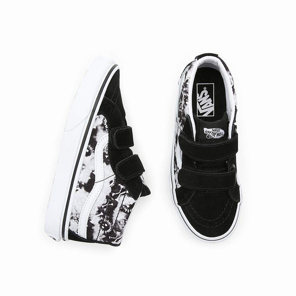 Tenis Botas Vans Tie Dye SK8-Mid Reissue V (4-8 years) Niños Negras/Blancas | HNA196083