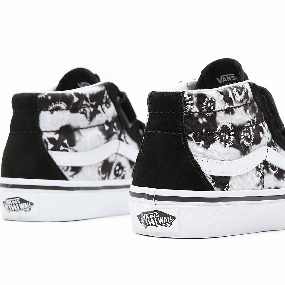 Tenis Botas Vans Tie Dye SK8-Mid Reissue V (4-8 years) Niños Negras/Blancas | HNA196083