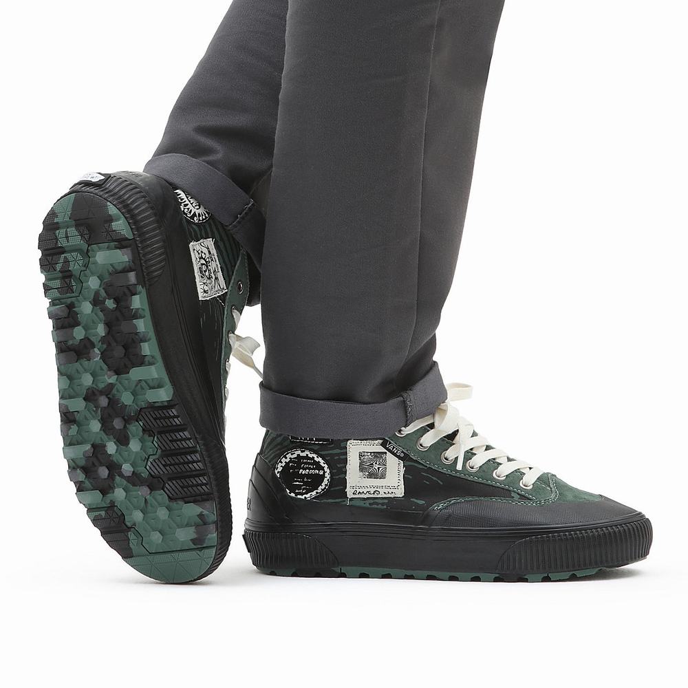 Tenis Botas Vans X Former Destruct Mid MTE-1 Hombre Negras/Verde | BFS520796