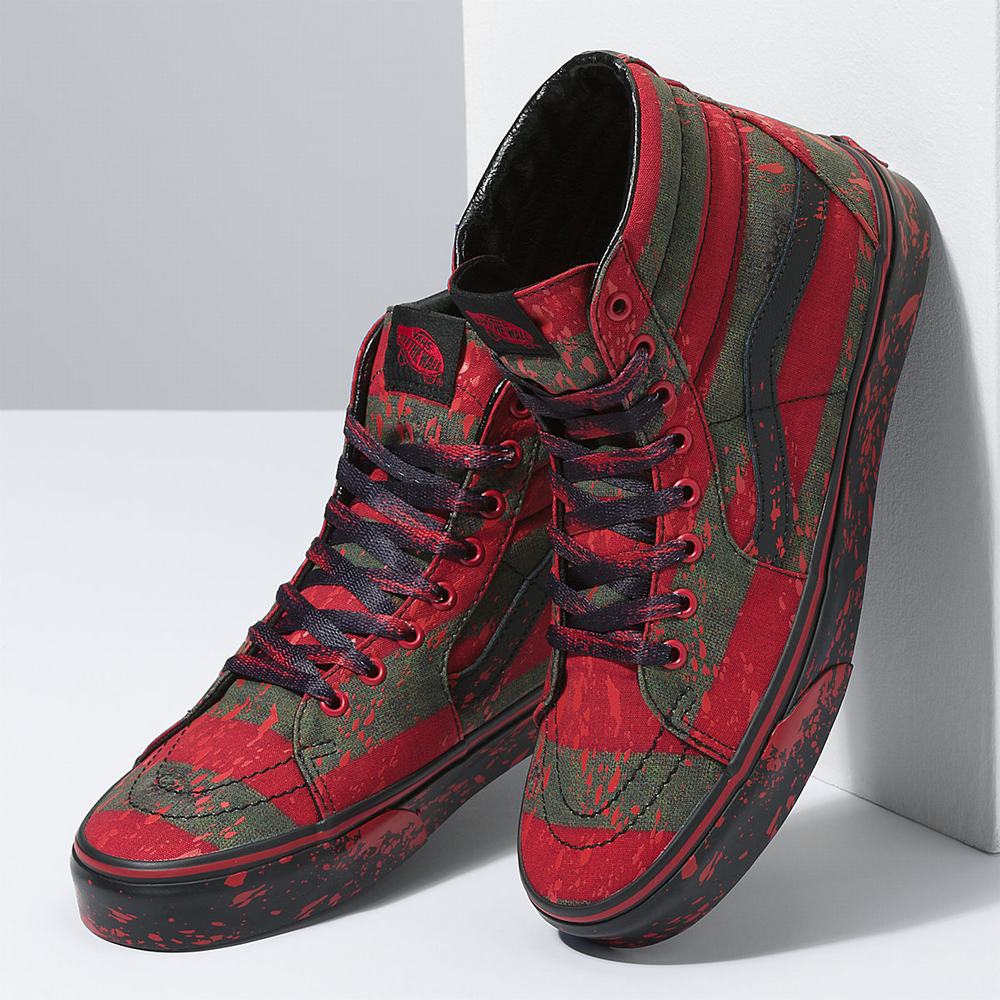 Tenis Botas Vans X Nightmare On Elm Calle Sk8-Hi Hombre Rojas | FEB947516