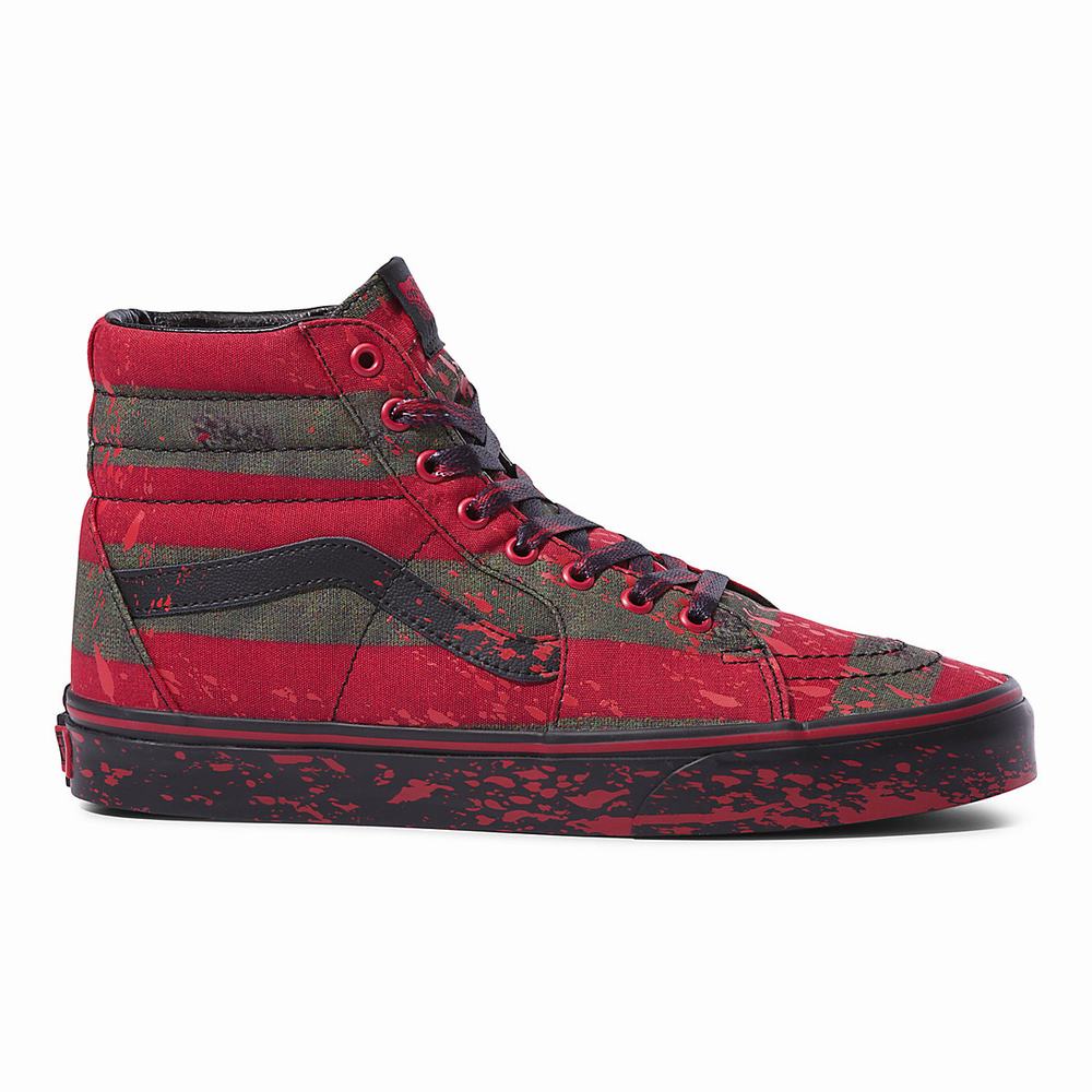 Tenis Botas Vans X Nightmare On Elm Calle Sk8-Hi Hombre Rojas | FEB947516