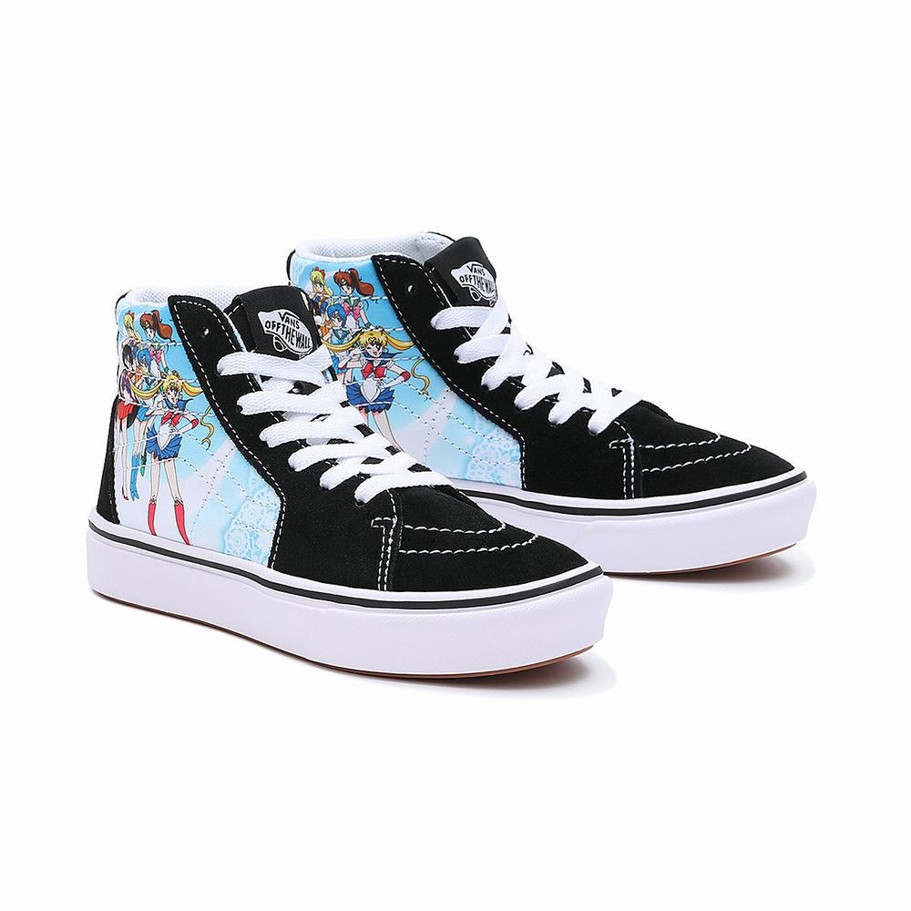 Tenis Botas Vans X Pretty Guardian Sailor Moon ComfyCush Sk8-Hi (4-8 years) Niños Negras | LWA480391