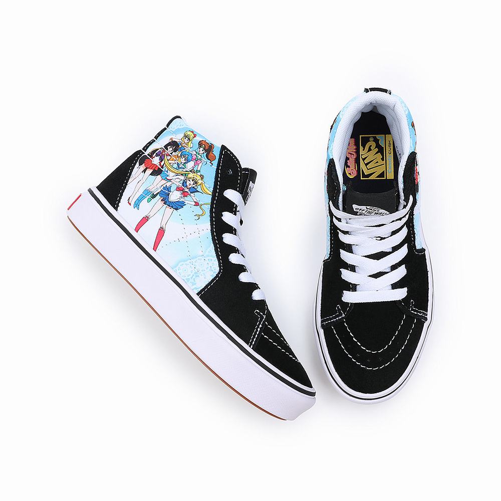 Tenis Botas Vans X Pretty Guardian Sailor Moon ComfyCush Sk8-Hi (4-8 years) Niños Negras | LWA480391