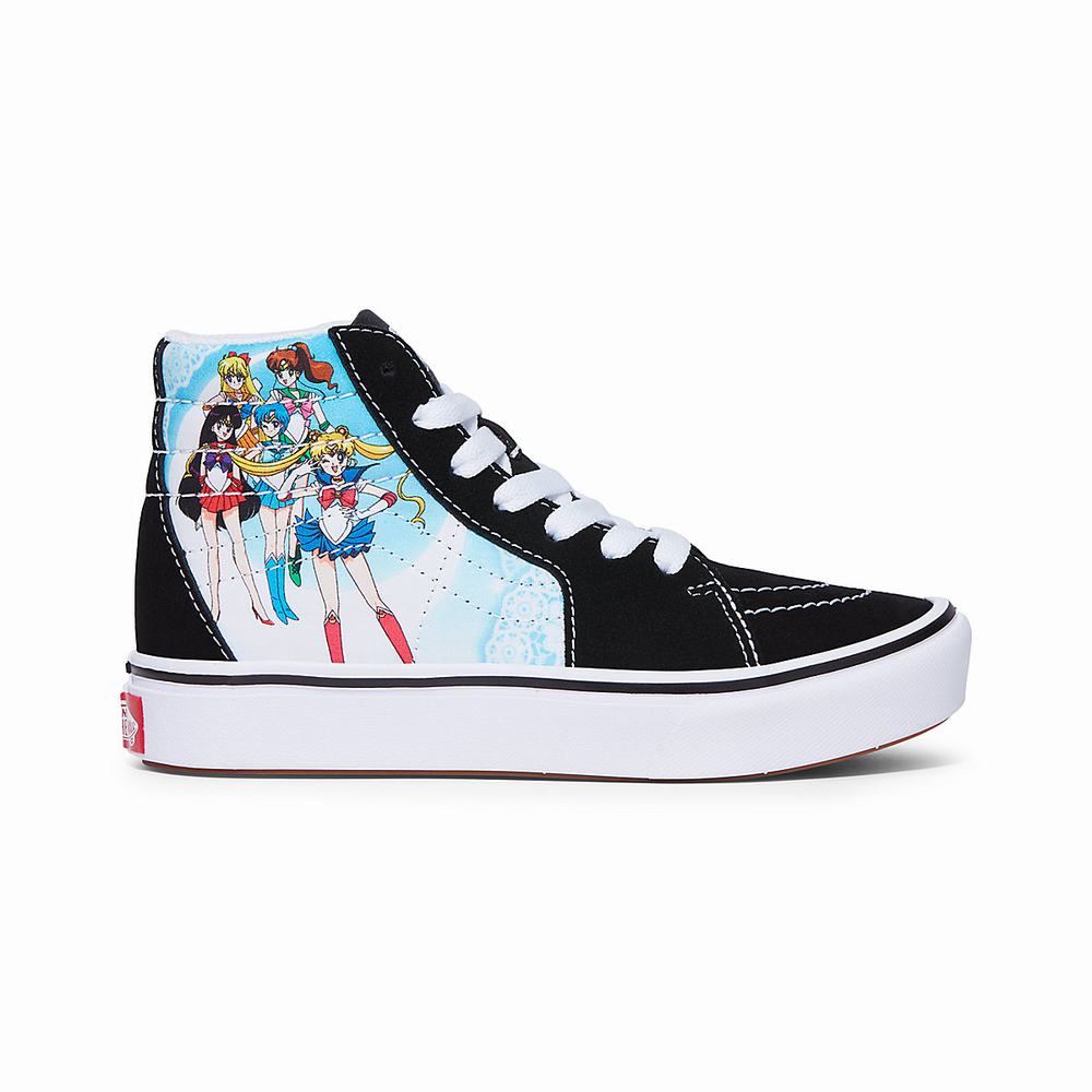 Tenis Botas Vans X Pretty Guardian Sailor Moon ComfyCush Sk8-Hi (4-8 years) Niños Negras | LWA480391