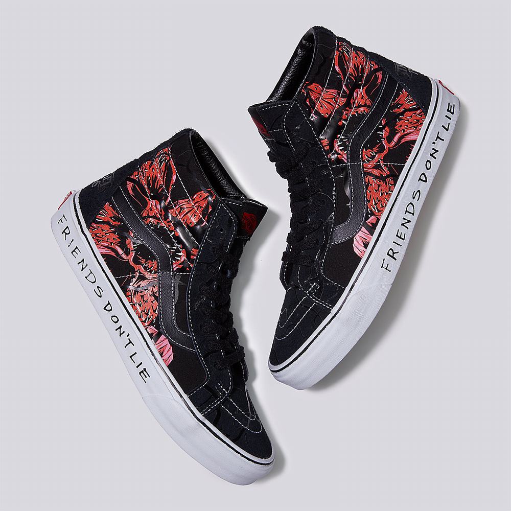 Tenis Botas Vans X Stranger Things Sk8-Hi Reissue Mujer Negras/Rojas | TSK825706