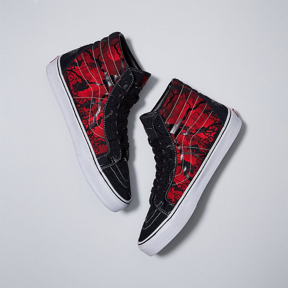 Tenis Botas Vans X Stranger Things Sk8-Hi Reissue Mujer Negras/Rojas | TSK825706