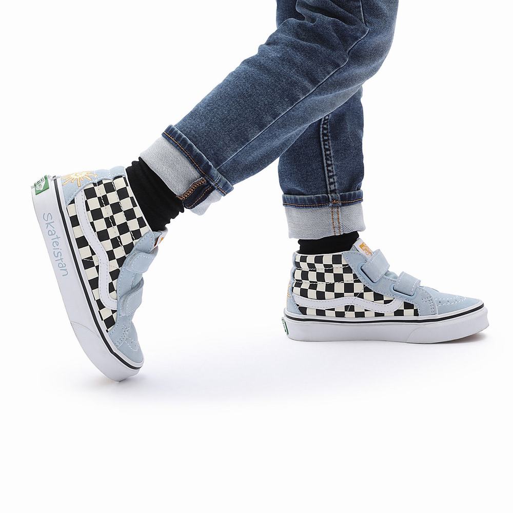 Tenis Botas Vans x Skateistan Sk8-Mid Reissue V (4-8 years) Niños Negras/Blancas | RWT149253