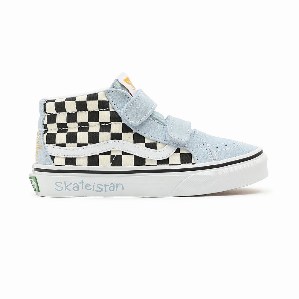 Tenis Botas Vans x Skateistan Sk8-Mid Reissue V (4-8 years) Niños Negras/Blancas | RWT149253