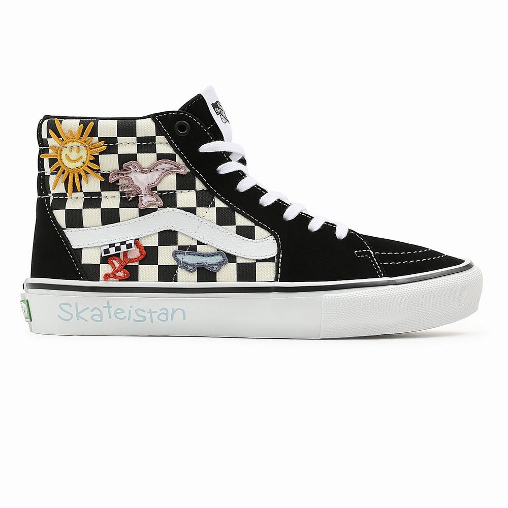 Tenis Botas Vans x Skateistan Skate Sk8-Hi Mujer Negras/Blancas | AJV829137