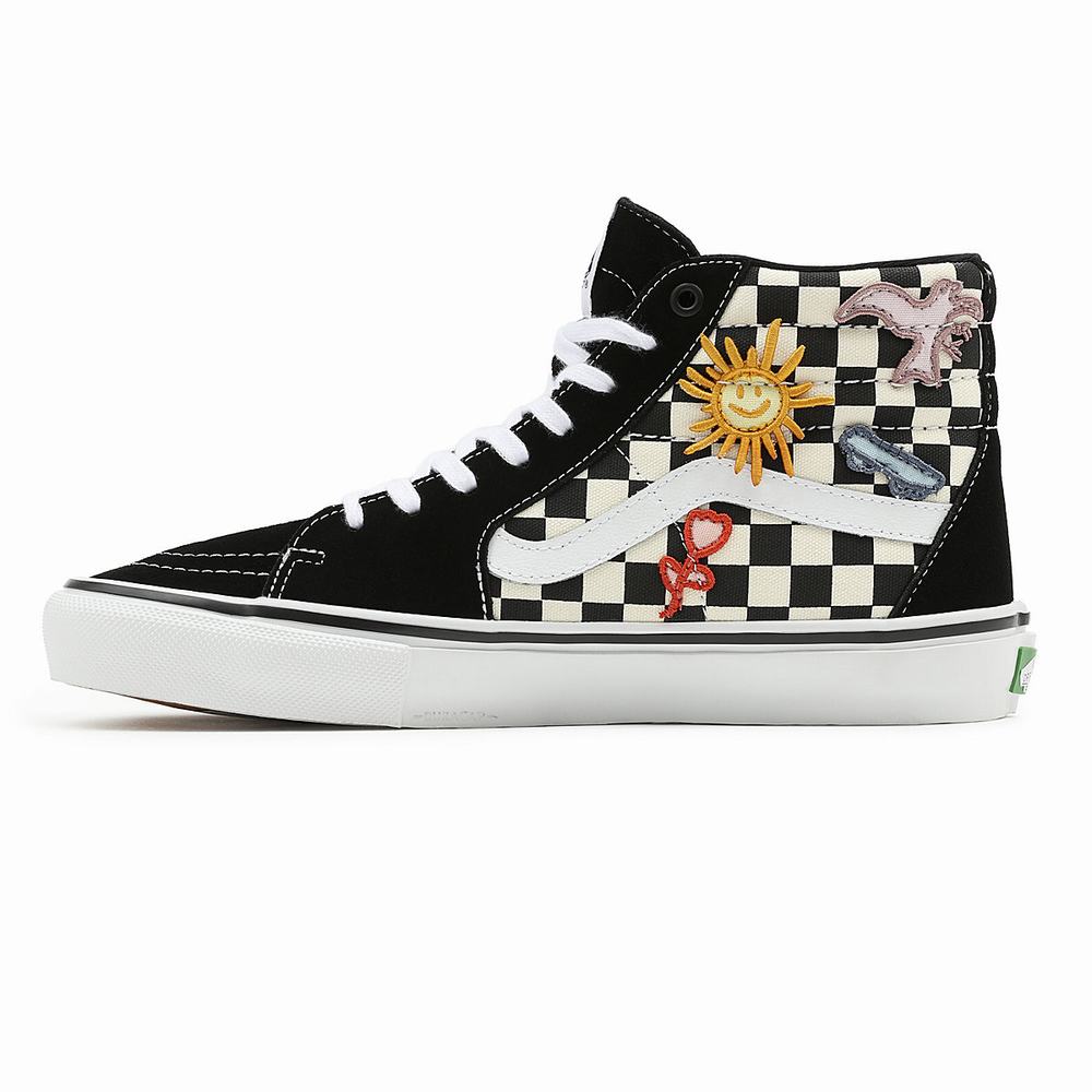 Tenis Botas Vans x Skateistan Skate Sk8-Hi Mujer Negras/Blancas | AJV829137