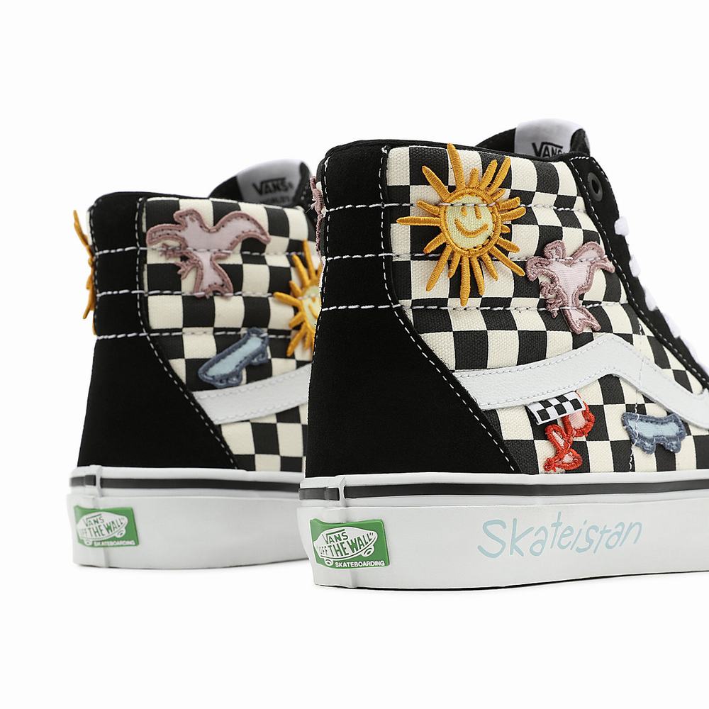 Tenis Botas Vans x Skateistan Skate Sk8-Hi Mujer Negras/Blancas | AJV829137