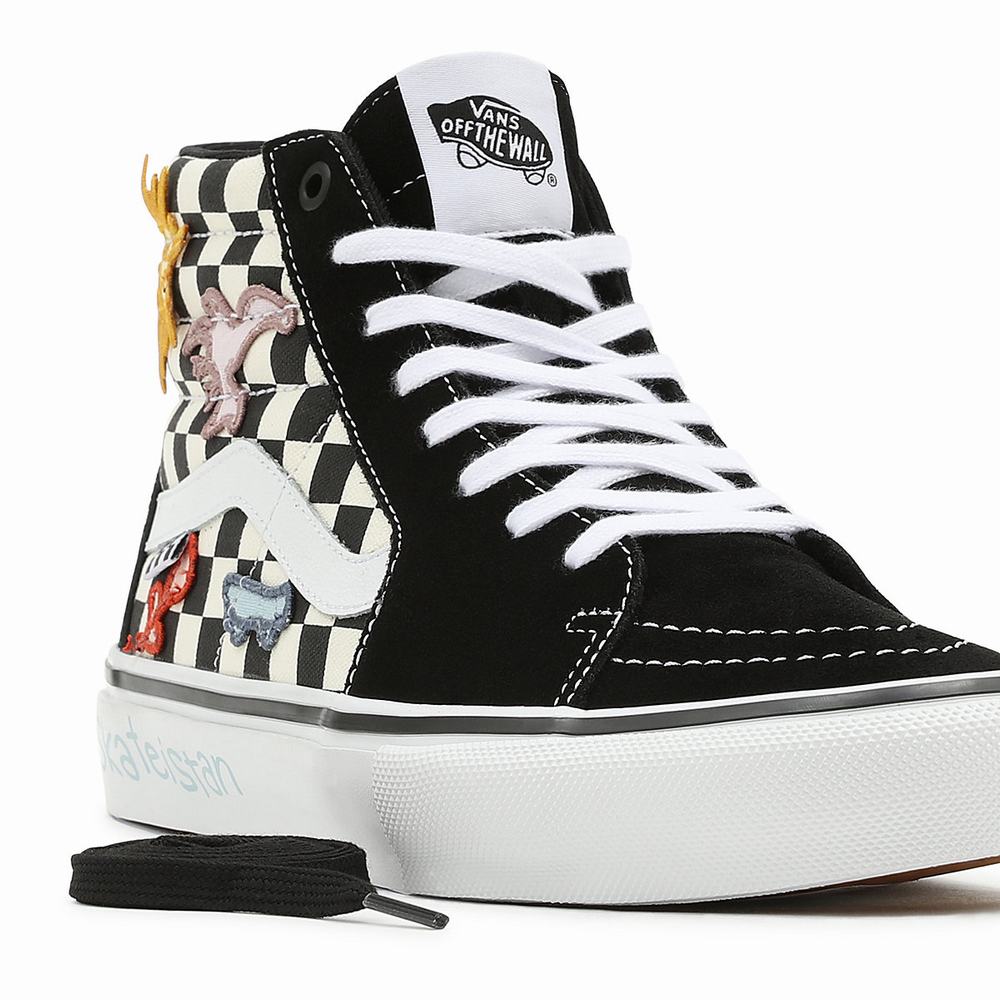 Tenis Botas Vans x Skateistan Skate Sk8-Hi Mujer Negras/Blancas | AJV829137