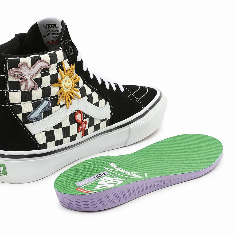 Tenis Botas Vans x Skateistan Skate Sk8-Hi Mujer Negras/Blancas | AJV829137