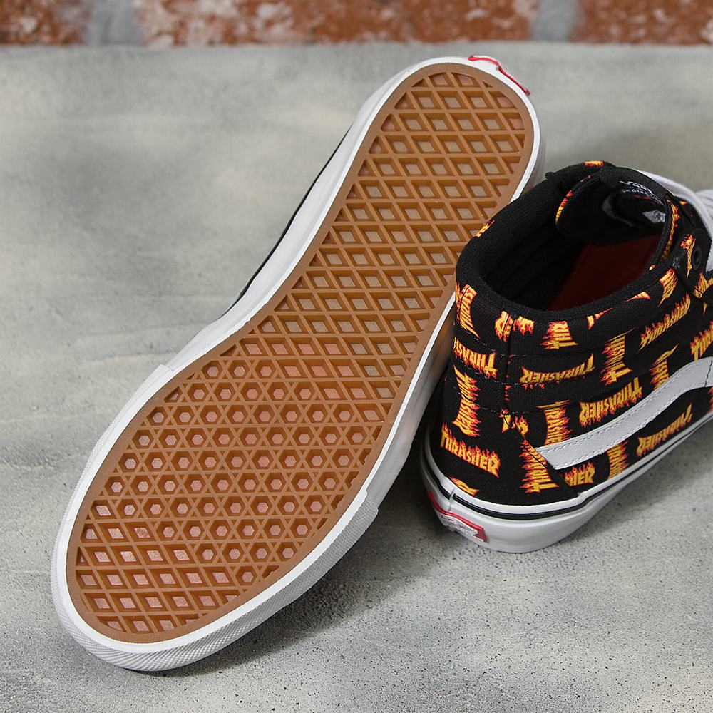 Tenis Botas Vans x Thrasher Skate Sk8-Hi Hombre Negras | IAM485271