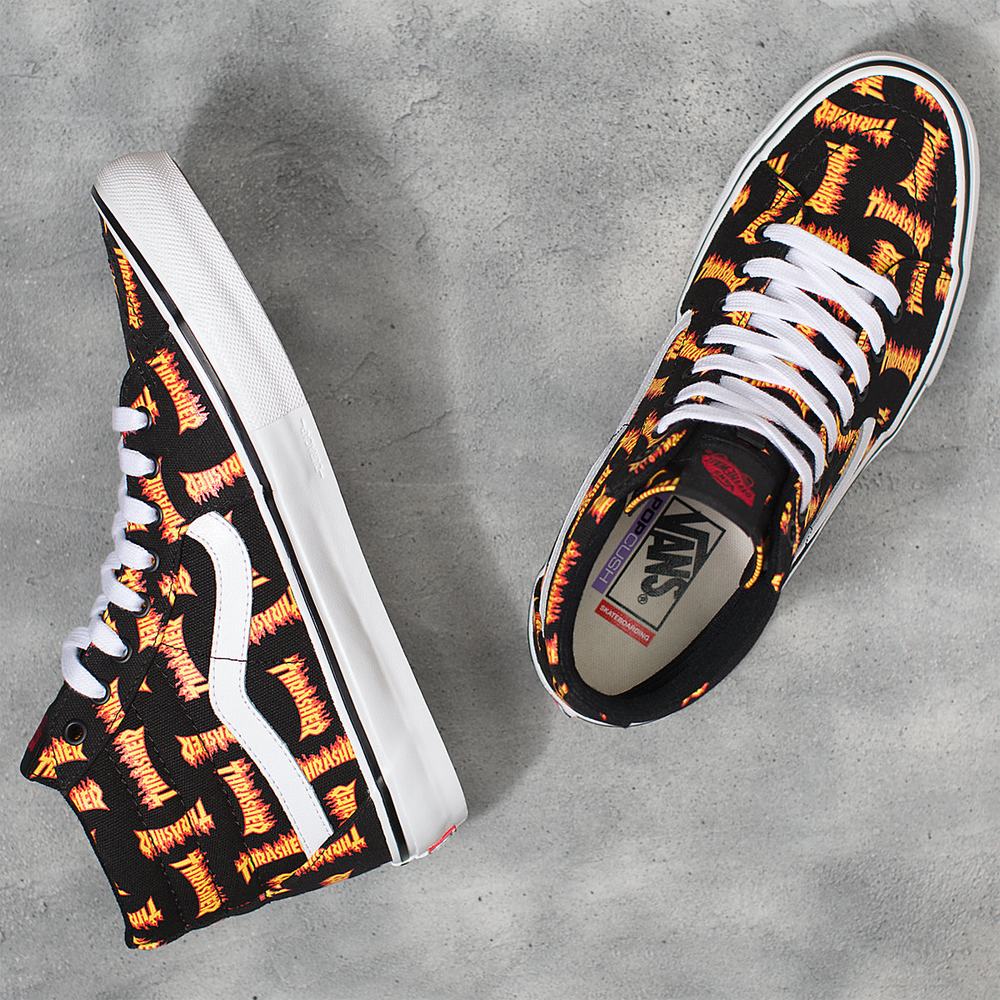 Tenis Botas Vans x Thrasher Skate Sk8-Hi Mujer Negras | KWC520963