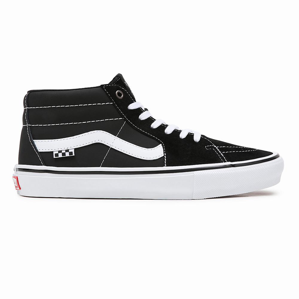 Tenis Skate Vans Grosso Mid Hombre Negras | IVY085627