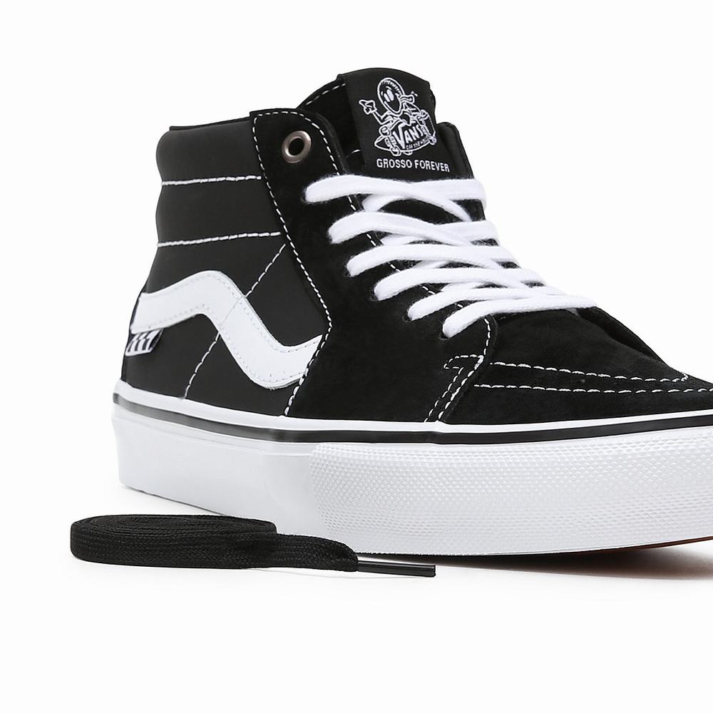 Tenis Skate Vans Grosso Mid Hombre Negras | IVY085627