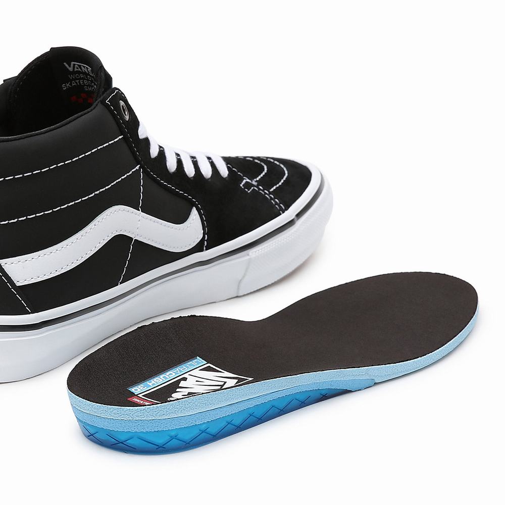 Tenis Skate Vans Grosso Mid Hombre Negras | IVY085627