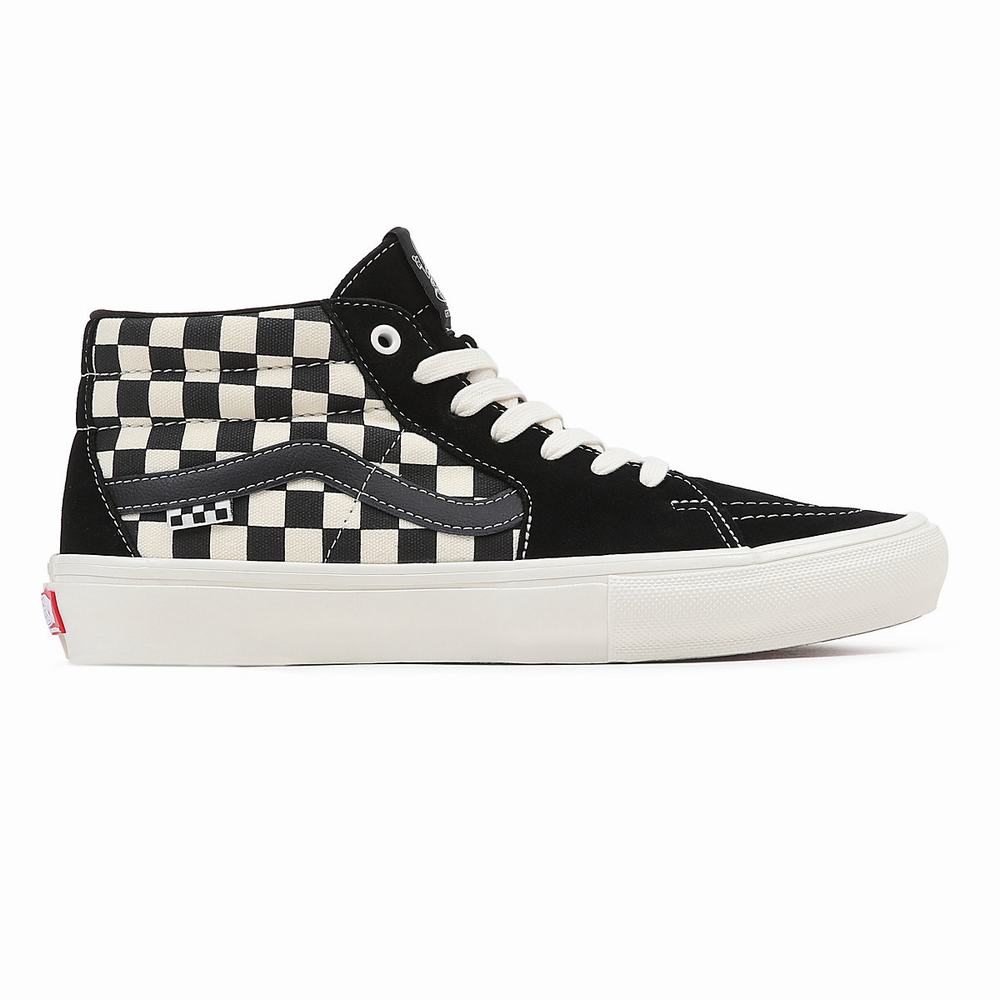 Tenis Skate Vans Grosso Mid Hombre Negras/Blancas | XRH326570