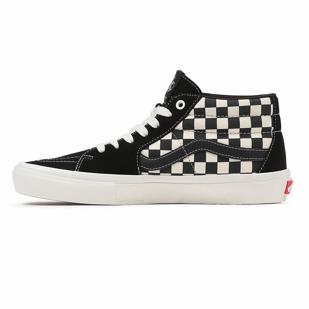 Tenis Skate Vans Grosso Mid Hombre Negras/Blancas | XRH326570