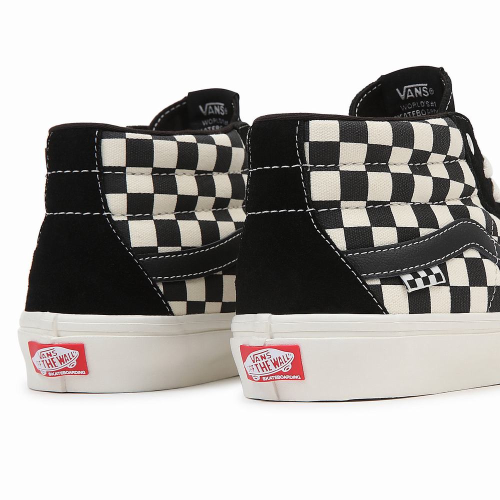 Tenis Skate Vans Grosso Mid Hombre Negras/Blancas | XRH326570