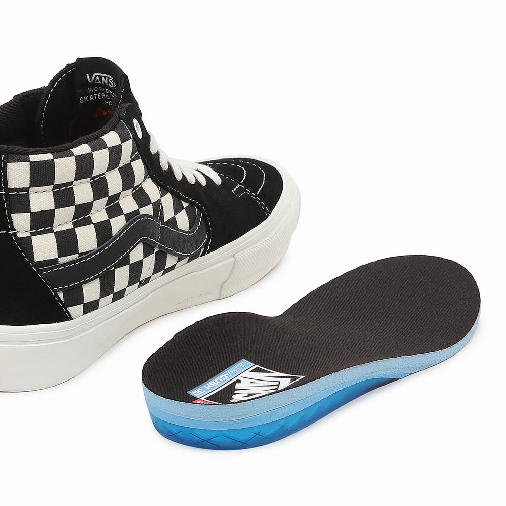 Tenis Skate Vans Grosso Mid Hombre Negras/Blancas | XRH326570